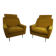 Fauteuils en velours moutarde, 1960