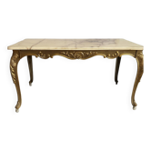 Marble coffee table with brass legs