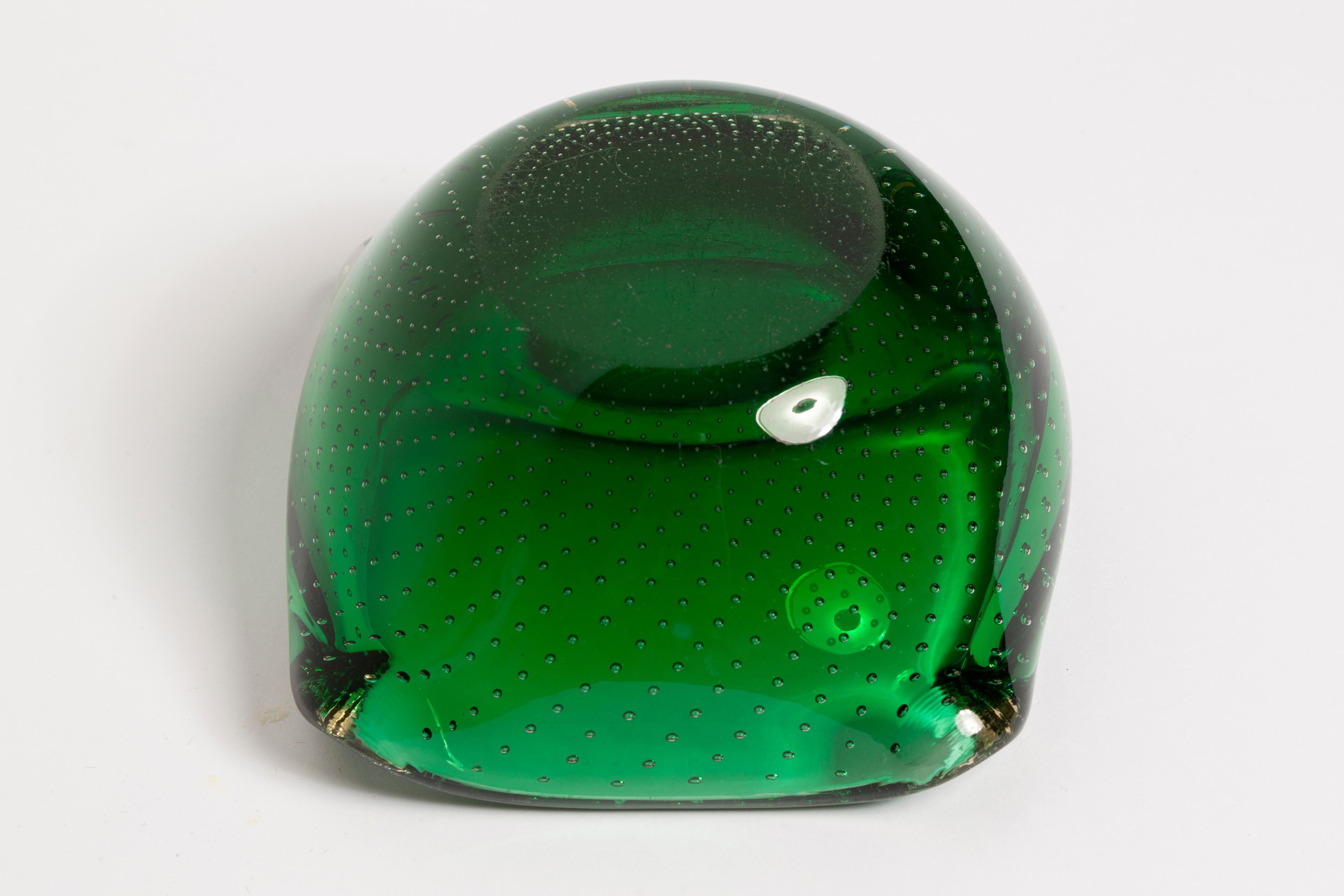Green glass ashtray mid-century, Italy, 1970s