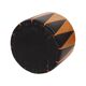 Round Vintage Pouf, Orange and Black Faux Leather (Skai), 1960s
