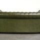 Green cow leather 2.5-seater Chesterfield sofa in English style