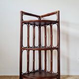 Vintage rattan corner shelf