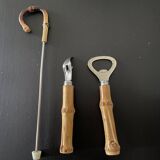 Couverts de service ouvre-bouteilles manches bambou
