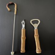 Couverts de service ouvre-bouteilles manches bambou