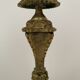 Pair of bronze candle holders with neogothic nineteenth chiseling