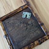 Square bamboo mirror 38x38cm