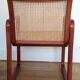 Fauteuil design traineau bois et cannage – années 80