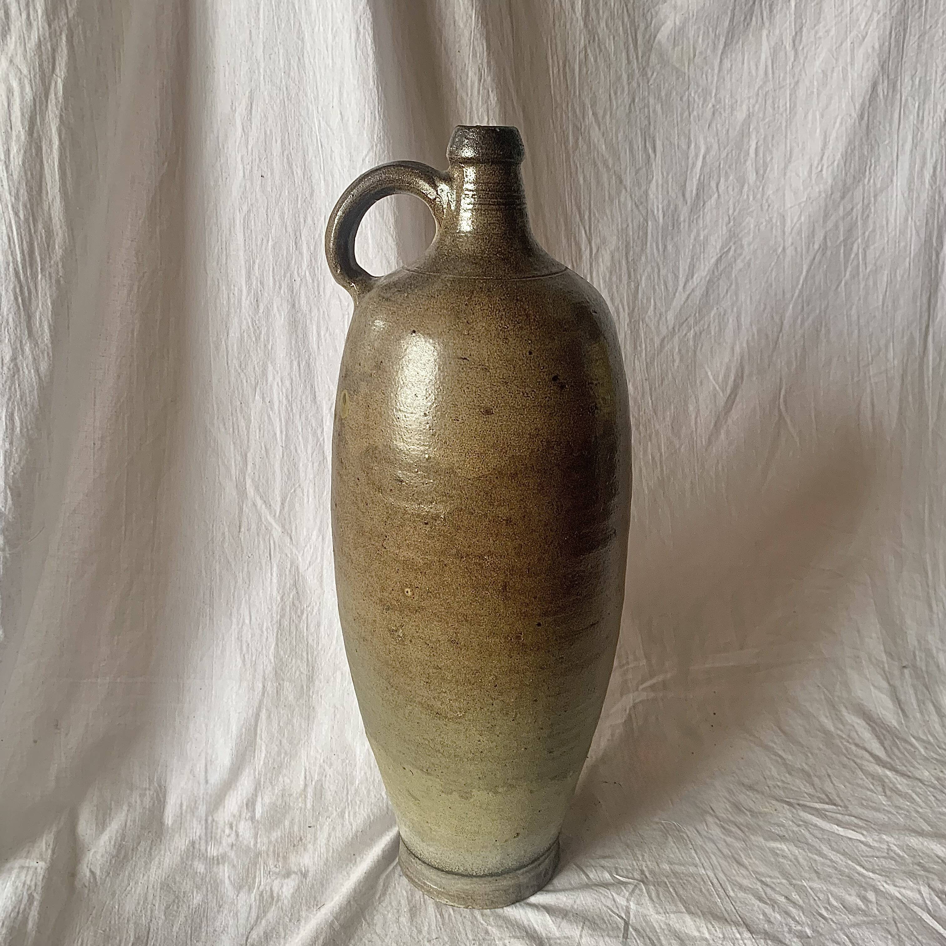 Antique glazed stoneware jar - height: 50 cm
