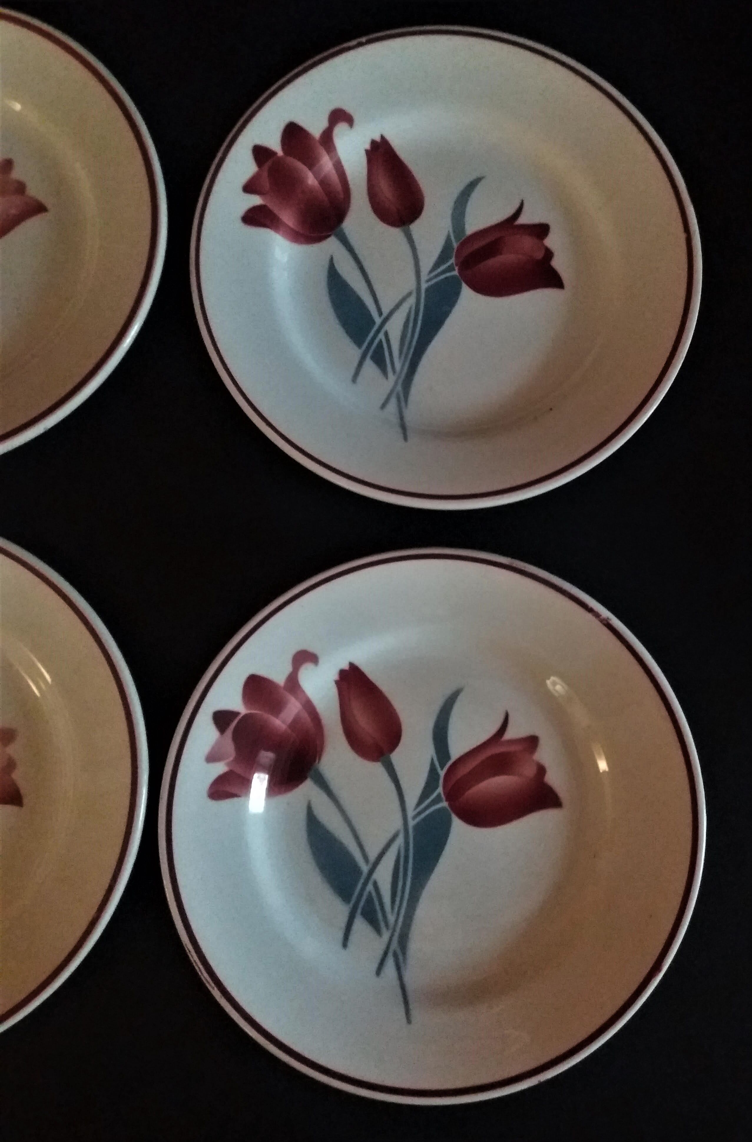 Series of six dessert plates in Orchies model Simone
