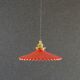 Pendant light in old glass painted red and white. New socket and cable.