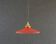 Suspension en verre ancien peint rouge  et blanc. douille et cable neuf