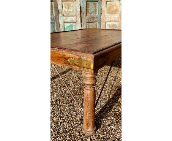 Antique Indian Teak Farmhouse Table Selency Antique Indian Teak Farmhouse Table, Teak Farmhouse Table