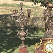 Napoleon III fireplace garniture in marble & regulus signed Auguste Moreau.