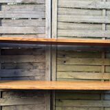 1960s solid oak wall shelf