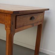 Table à manger de ferme française en cerisier antique, 19e siècle