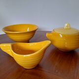 Old yellow earthenware dinette