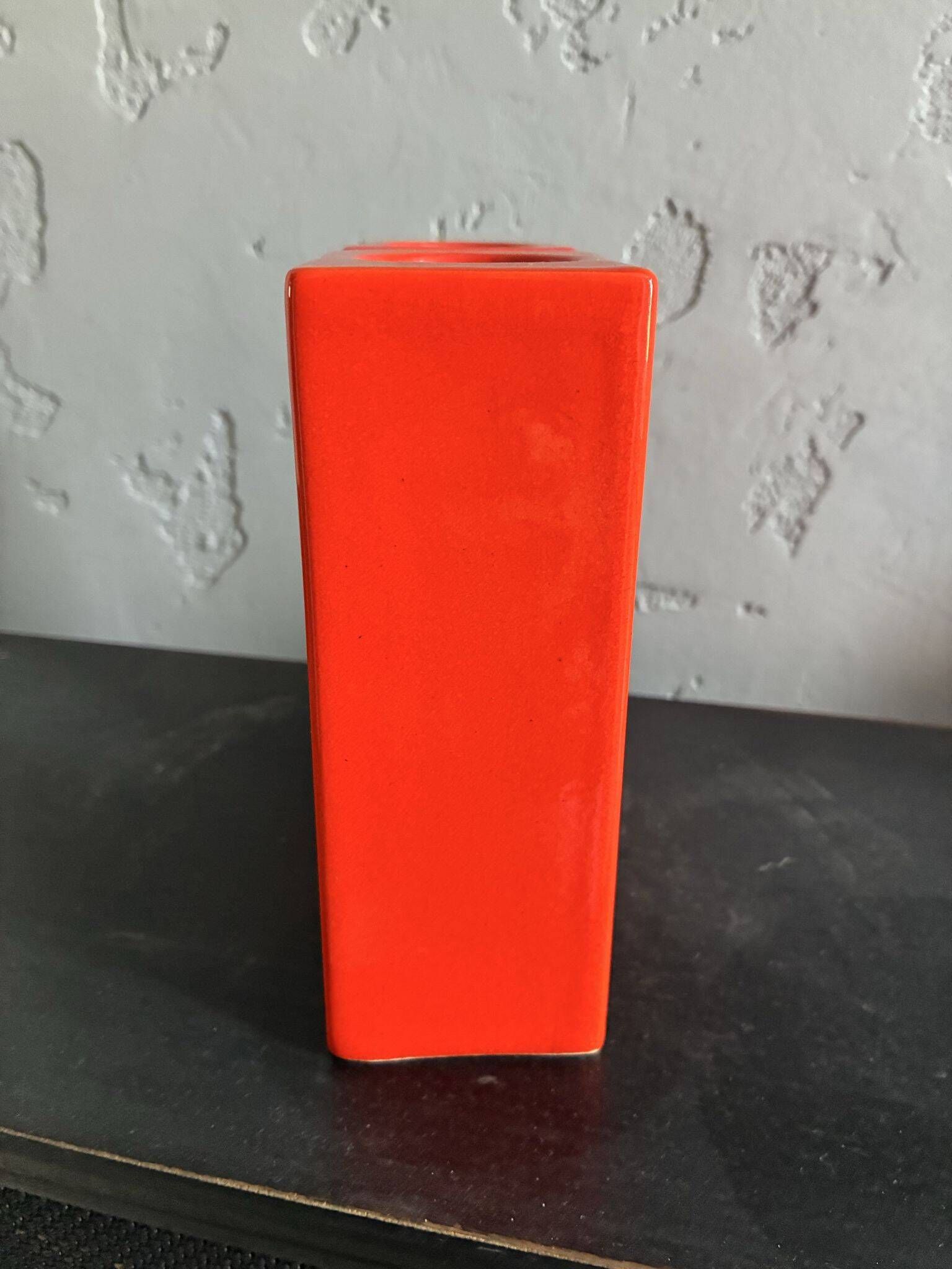 Sele Arte Nove orange ceramic vase, Italy, 1970s