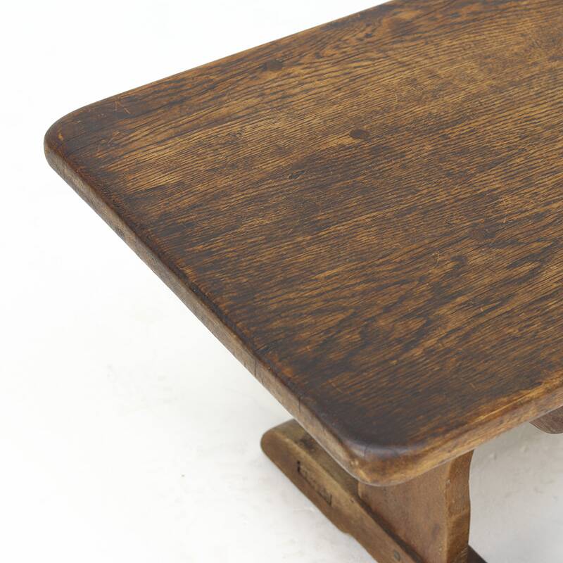 Table basse de ferme rustique antique en chêne