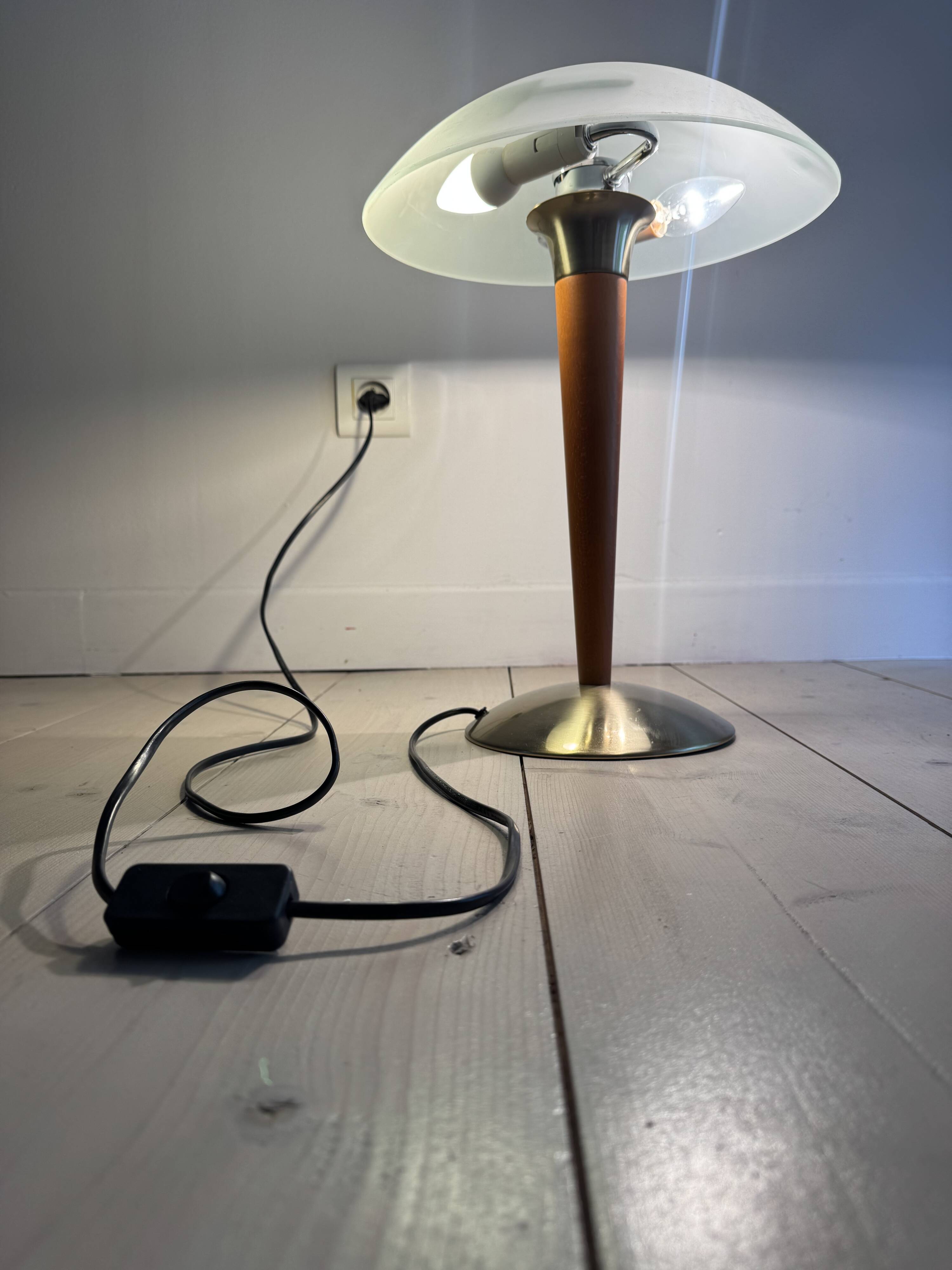 Lampe champignon postmoderne Verre et Bois
