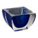 Vintage Sommerso glass ashtray in Murano style, square blue shape.