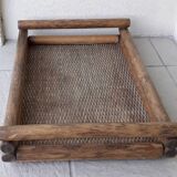 Wood and rattan tray