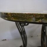 Marble and Forged Iron Low Table - 1950