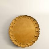 Hollywood Regency Large Oval Brass Tray by Firma Lars Holmström, Sweden 1940's