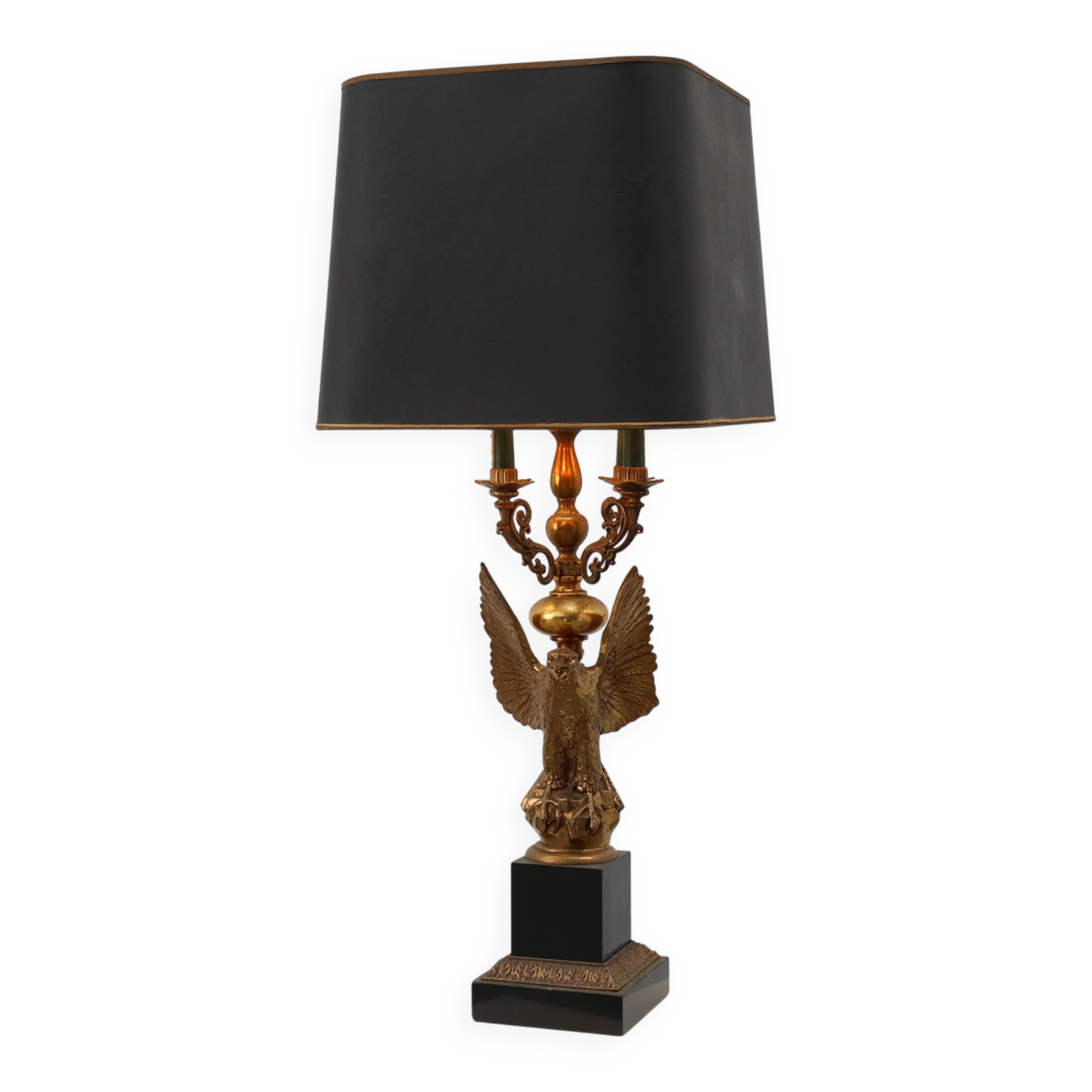 Hollywood Regency lamp with Eagle by Deknudt, Belgium ca. 1980