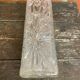 Vintage 1970s Rectangular Moulded Glass Vase with Sun Decoration #D757