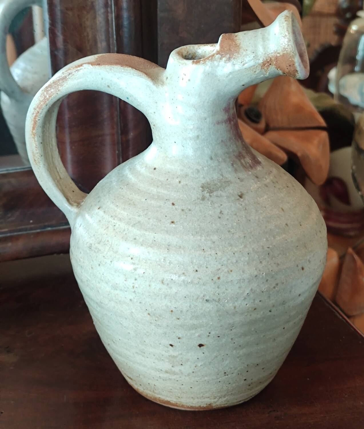 Old pitcher Pottery Ceramic stoneware Signed