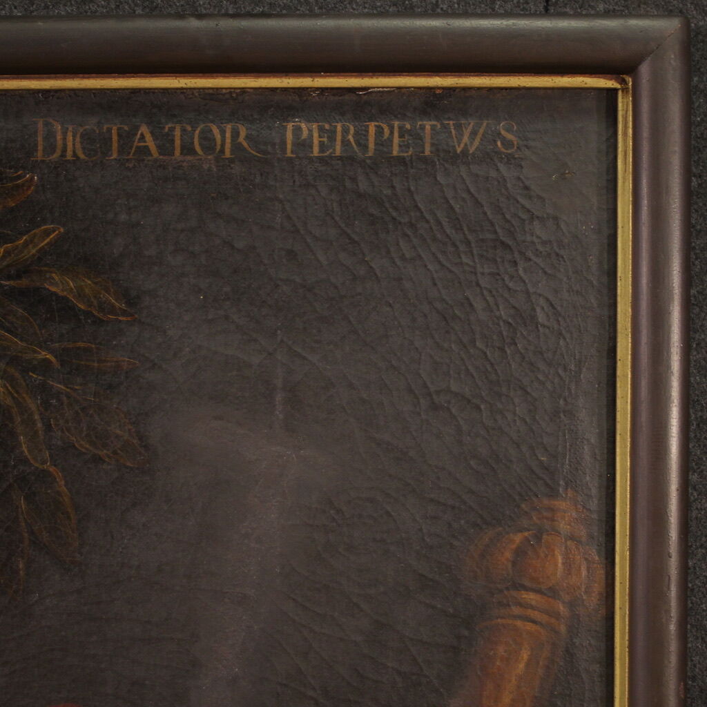 Rare tableau italien représentant Jules César du XVIIe siècle