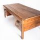 Large vintage two-seater desk. Solid chestnut wood. Restored. France, 1940s