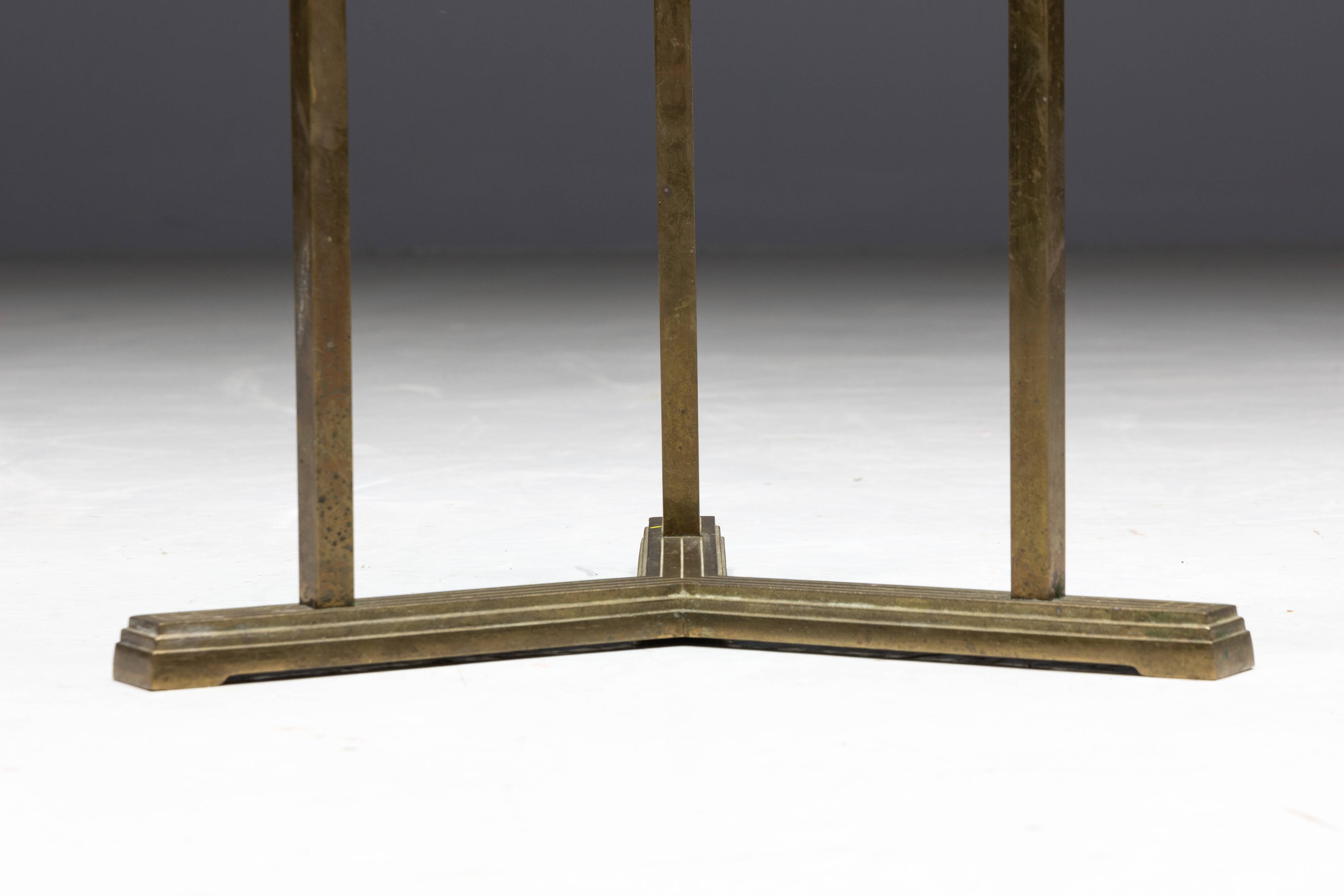 Side Table by Peter Ghyczy in Brass and Glass, Netherlands, 1970s