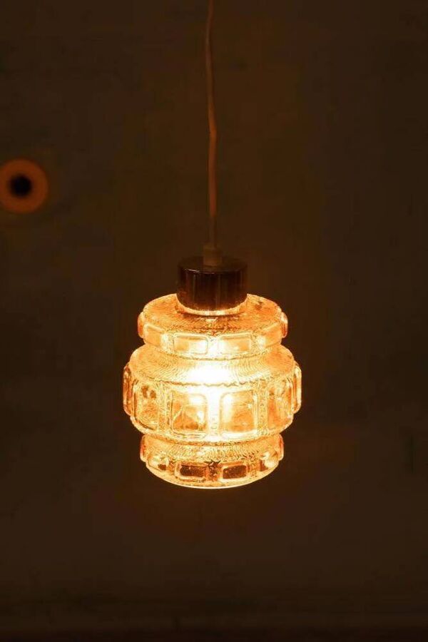 Suspension en verre vintage années 60/70, suspension en verre Suède