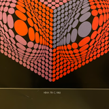 Poster victor vasarely - hexa. sort. c, 1983