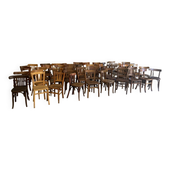 50 chaises bistrot dépareillées café Restaurant Thonet baumann 50s/60s