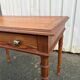Antique desk in pitch pine, turned legs, drawer – superb patina.
