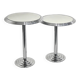 Pair of chrome mirrored sidetables, 1980s