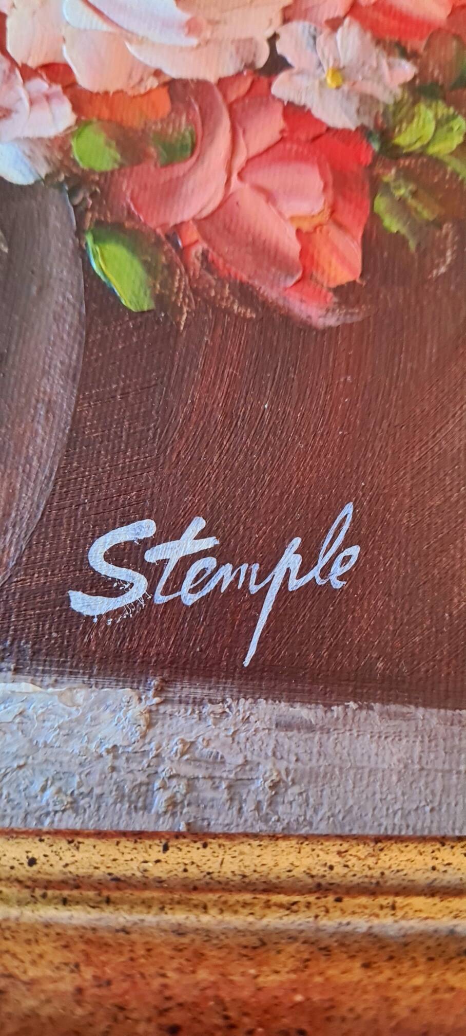 Floral painting signed Stemple