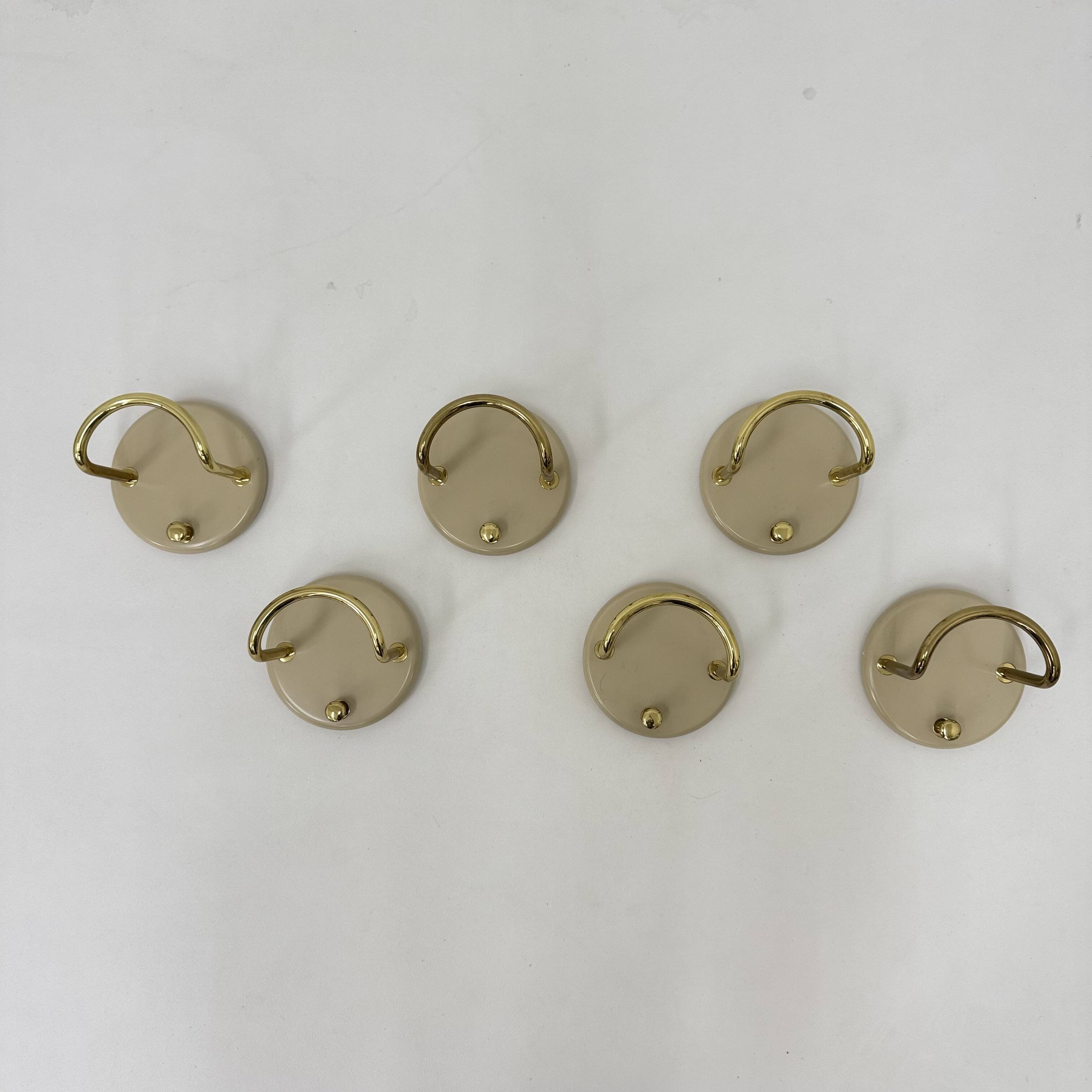 Set of 6 wall coat hooks by Schönbuch , 1970s Germany