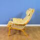 Mid Century Retro Danish Cream Leather Lounge Armchair (2 available) 1970s