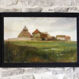 Oil on canvas signed Paysage de Beauce