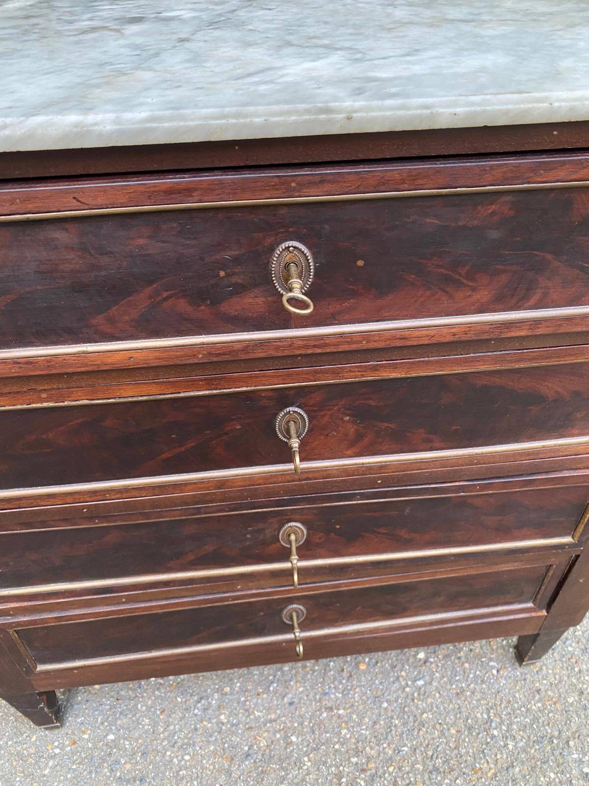 19th century Louis XVI mahogany and marble commode