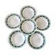 Set of 6 green hollow plates Digoin Sarreguemines 30s