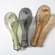 Set of 3 Grey, Green and Amber Glass Vases / Colored Bottles / Ikea / 2000s