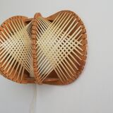 1960s wooden wall light sconce