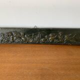 Bas Relief Ancien Chérubins Style Claude Michel Clodion Plâtre Vert