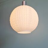 Vintage textured white opaline pendant light, 1960s-70s