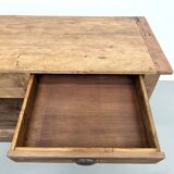 Very large pine trade counter, circa 1920.