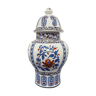 Lidded pot with floral motif